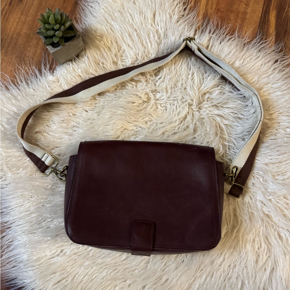 Madewell Transport Flap Shoulder Bag Dark Cabernet